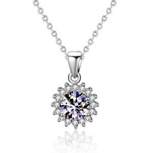 Certified 1ct. t.w. Diamond Sun Necklace